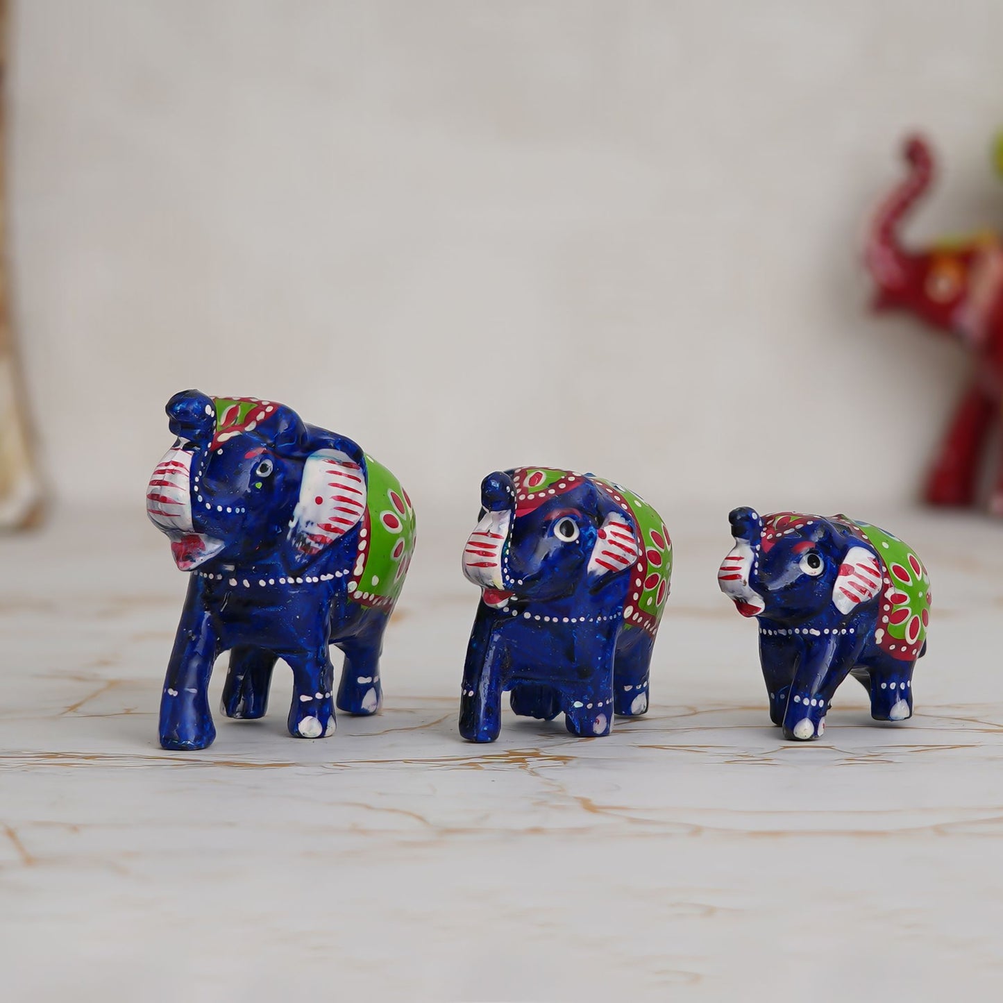 Multicolor Elephant Statues Animal Figurines