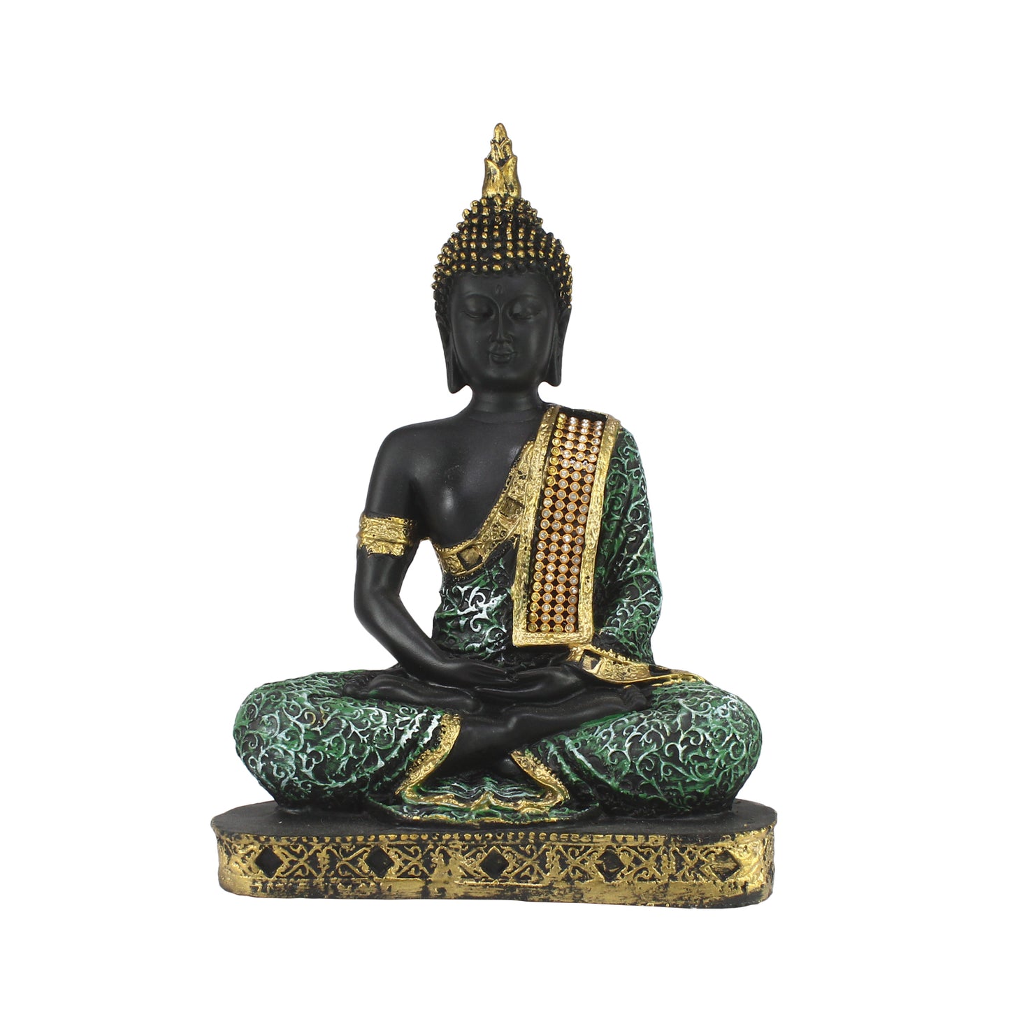 Green Meditating Buddha
