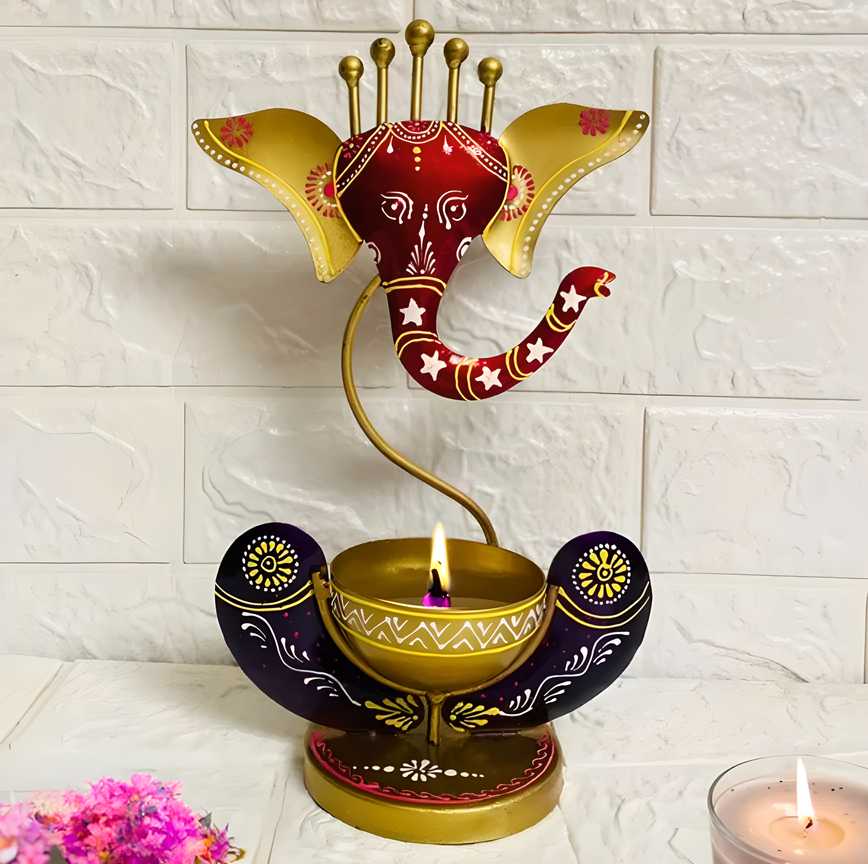 Spiritual Decor Ganesha with Tealight Candle Holder