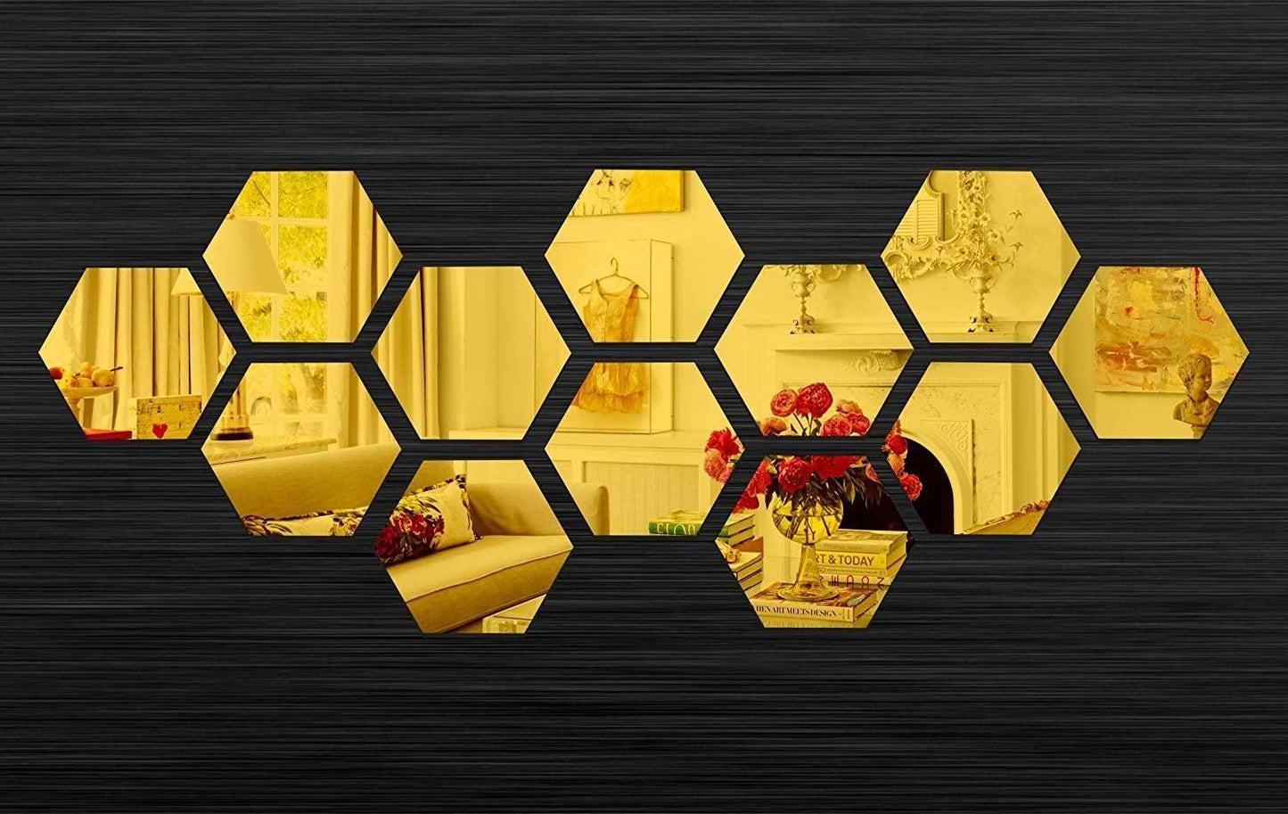 Acrylic Hexagon Mirror Wall Stickers